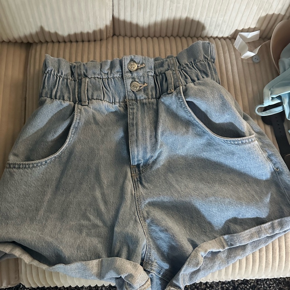 High-Waisted Denim Shorts